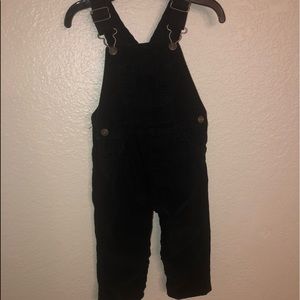 Black corduroy overalls